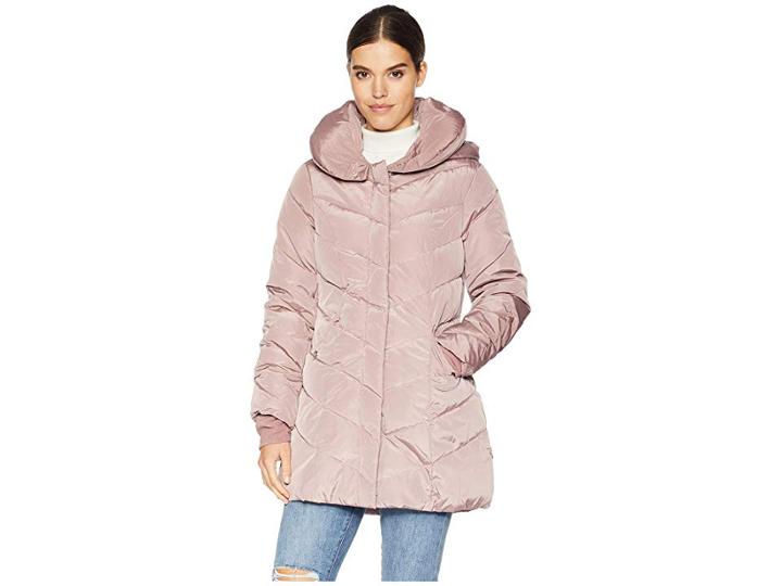 Steve Madden Mid-length Puffer (dusty Pink) Women's Coat