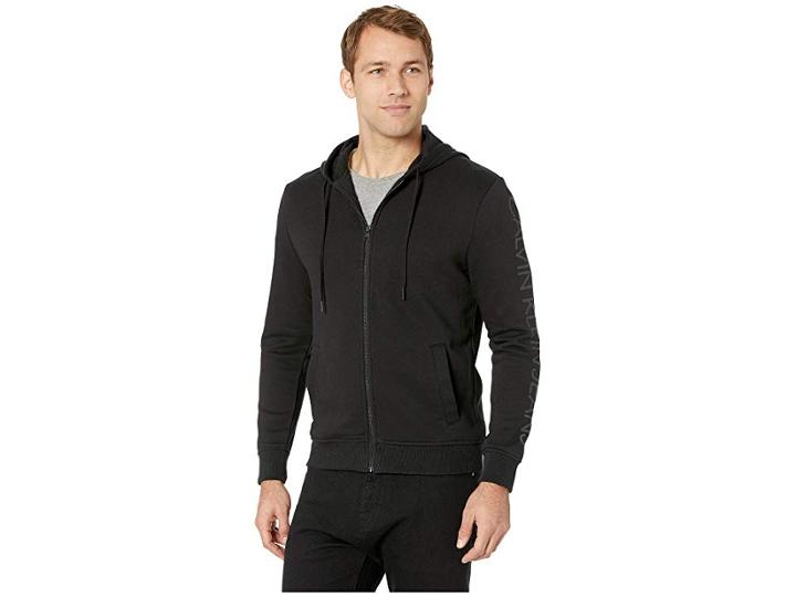 Calvin Klein Jeans Reflective Logo Full Zip (black) Men's Clothing