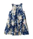 Polo Ralph Lauren Kids Floral Cotton Jersey Dress (little Kids) (blue/cream Multi) Girl's Dress