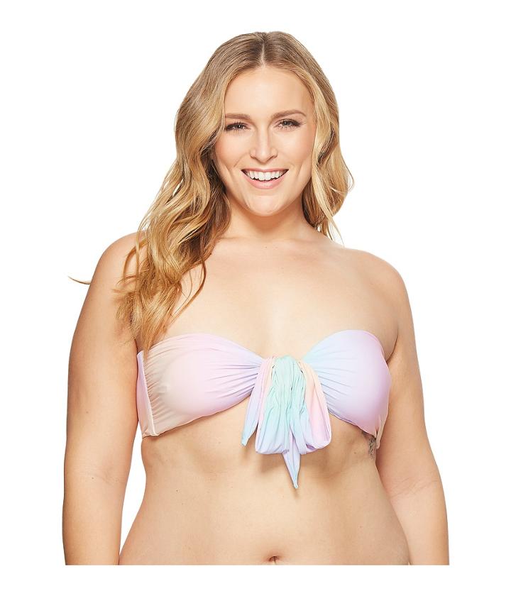Sports Illustrated Plus Size Malibu Sunset Bandeau Bikini Top (multi) Women's Swimwear