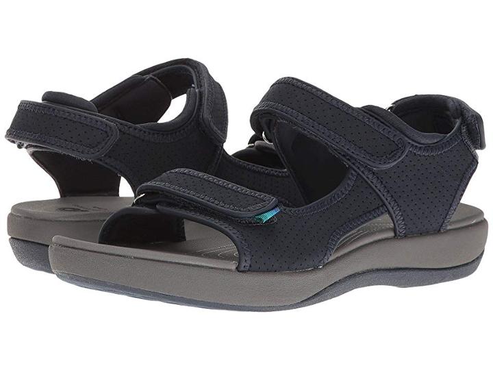 Clarks Brizo Sammie (navy Perf Microfiber) Women's Sandals