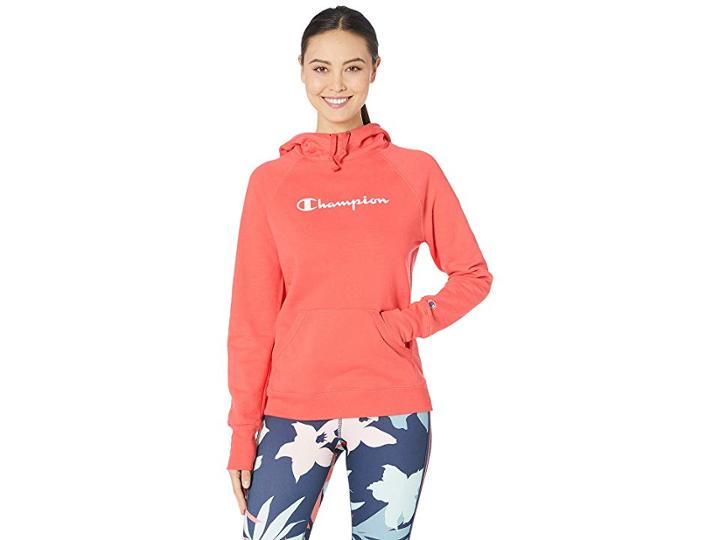 Champion Powerblend Fleece Pullover Hoodie (groovy Papaya) Women's Sweatshirt