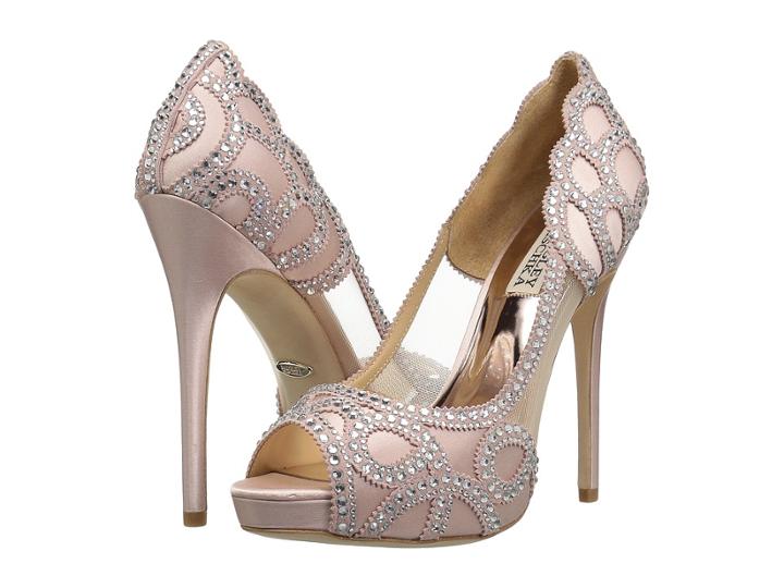 Badgley Mischka Witney (blush Satin/suede) High Heels