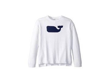 Vineyard Vines Kids Whale Intarsia Sweater (toddler/little Kids/big Kids) (white Cap) Girl's Sweater