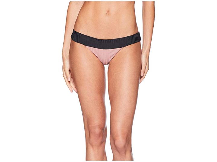 Rvca Rockaway Rib Medium Swim Bottom (rose) Women's Swimwear