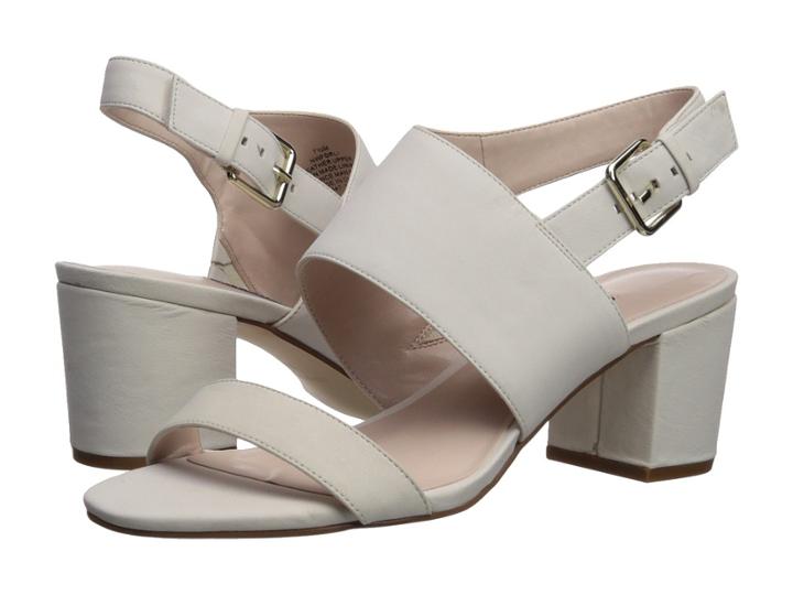 Nine West Forli Block Heel Sandal (off-white Nubuck) Women's Shoes