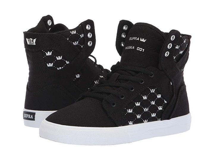 Supra Kids Skytop (little Kid/big Kid) (black/white Crown/white) Boys Shoes