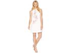 Tahari By Asl Embroidered Crepe Trapeze Dress (ivory/orchid/green) Women's Dress
