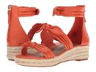 Nine West Allegro Espadrille Wedge Sandal (orange Leather) Women's Shoes