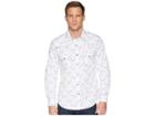 Rock And Roll Cowboy Long Sleeve Snap Print B2s6041 (white) Men's Clothing