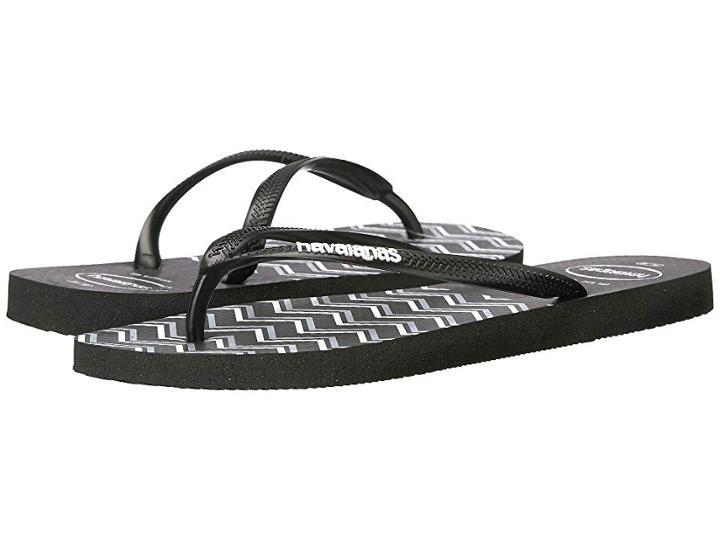 Havaianas Slim Zigzag Sandal (black/white) Women's Sandals