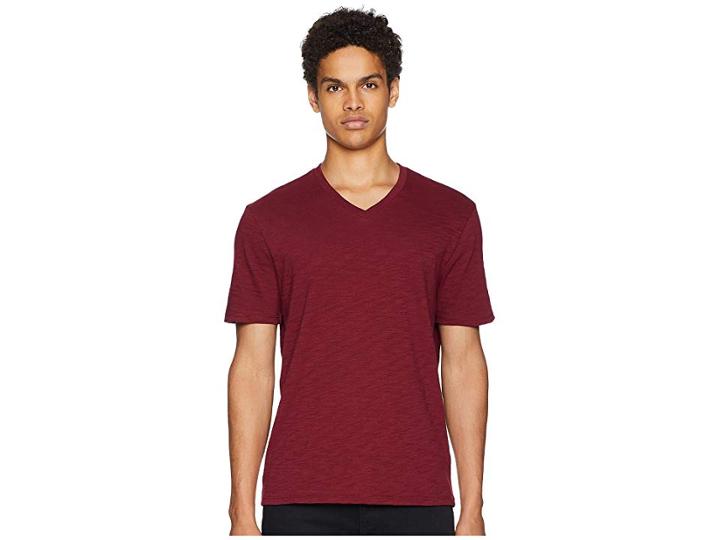 Vince Classic Slub V-neck T-shirt (merlot) Men's T Shirt
