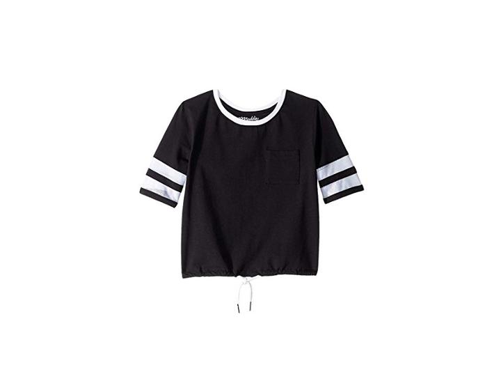 Maddie By Maddie Ziegler Mesh Inset Tee (big Kids) (black) Girl's T Shirt