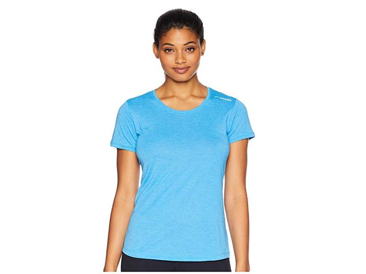 Brooks Distance Short Sleeve (heather Sky) Women's Clothing