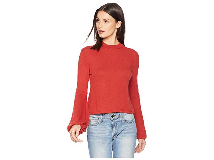 Jack By Bb Dakota Going Places Sweater Knit Mock Neck Top (burnt Orange) Women's Sweater