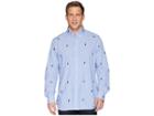 Polo Ralph Lauren Embroidered Bear Gingham Poplin Sport Shirt (blue/white) Men's Clothing