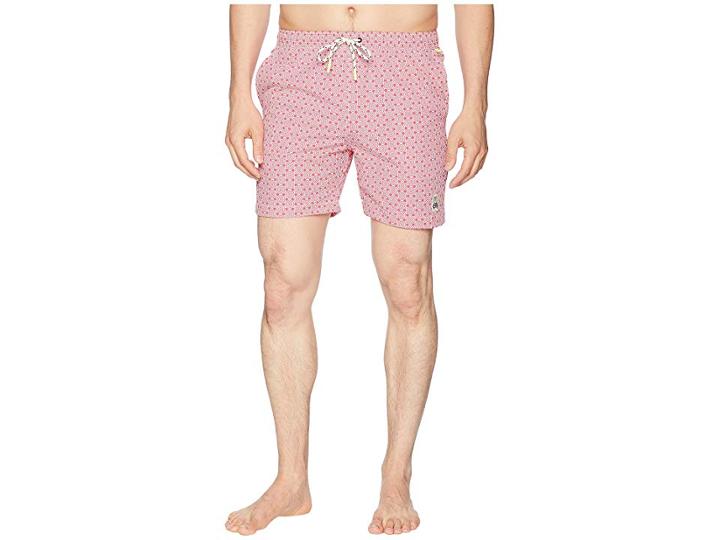 Psycho Bunny Linear Floral Print Swim Trunks (hydrangea) Men's Swimwear