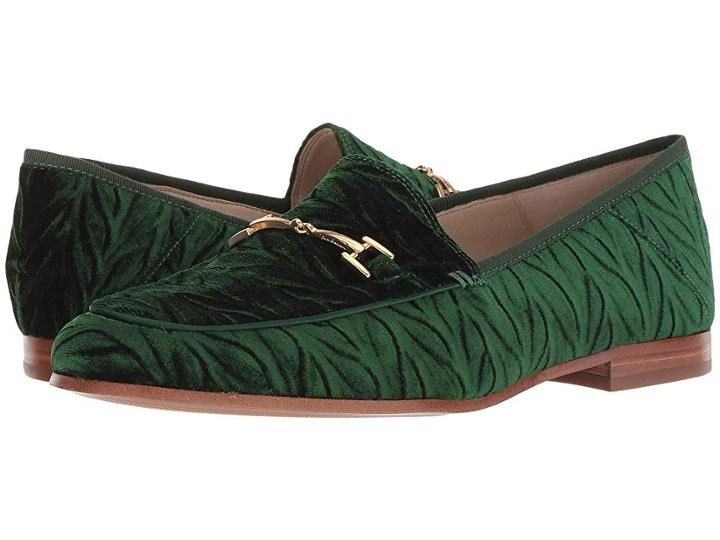 Sam Edelman Loraine (emerald Smocked Velvet) Women's Dress Sandals