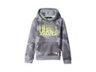 Under Armour Kids Rival Wordmark Hoodie (big Kids) (steel Fade Heather/high-vis Yellow) Boy's Sweatshirt