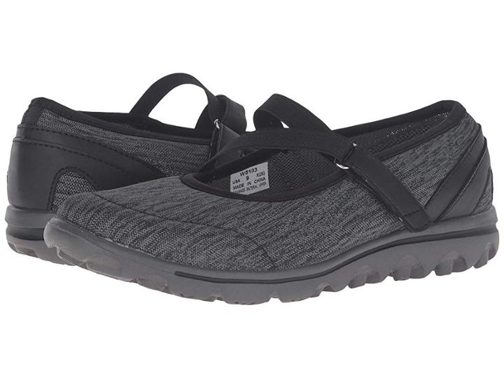 Propet Travelactiv Mary Jane (black/grey Heather) Women's Shoes