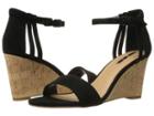 Tahari Farce (black Suede/cork) Women's Wedge Shoes