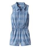 Splendid Littles Gingham Check Romper (big Kids) (chambray) Girl's Jumpsuit & Rompers One Piece