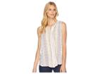 B Collection By Bobeau Fiona Woven Blouse (ivory Geo Print) Women's Blouse
