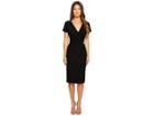 Escada Dsipora Short Sleeve Wrap Dress (black) Women's Dress