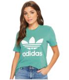 Adidas Originals Trefoil Tee (future Hydro/white) Women's T Shirt