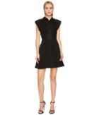 The Kooples Polo Style Sleeveless Dress With Frilly Sleeves (black) Women's Dress
