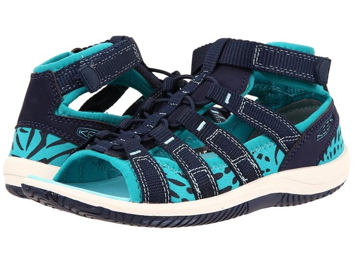 Keen Kids Hadley (little Kid/big Kid) (dress Blues/viridian) Girl's Shoes