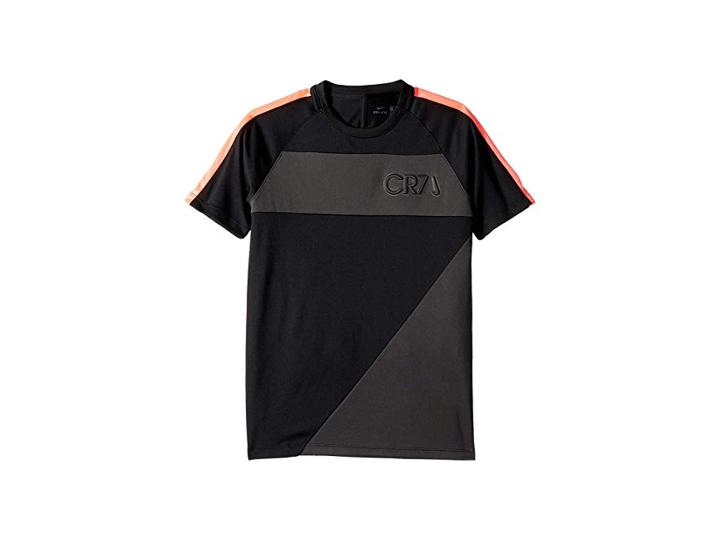 Nike Kids Cr7 Dry Academy Short Sleeve Top (little Kids/big Kids) (black/anthracite/hot Punch/anthracite) Boy's Clothing