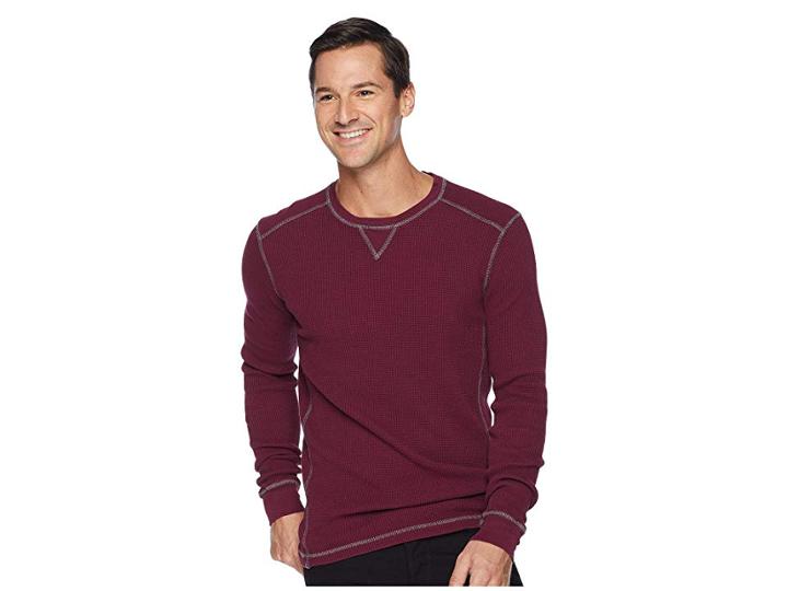 Mod-o-doc Seacliff Long Sleeve Crew Thermal Crew (mulberry) Men's Long Sleeve Pullover