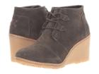 Toms Desert Wedge (tarmac Olive Suede/faux Crepe Wedge) Women's Wedge Shoes