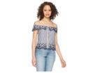 Bb Dakota Kaelin Eyelet Detailed Off The Shoulder Top (sailor Blue) Women's Clothing