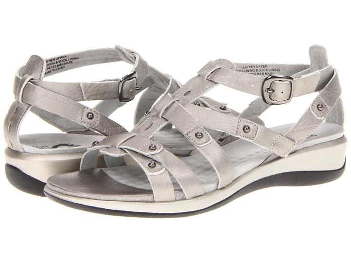 Softwalk Torino (soft Pewter Metallic Soft Tumbled Leather) Women's Sandals