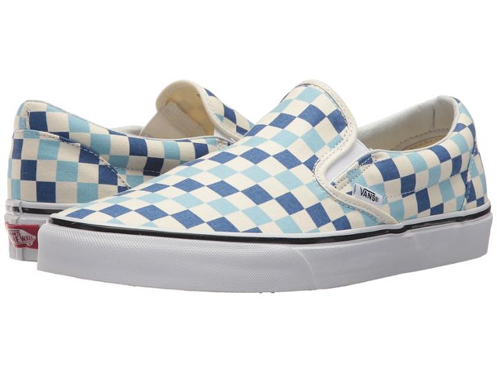 Vans Classic Slip-ontm ((checkerboard) Blue Topaz/blue) Skate Shoes