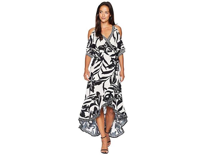 American Rose Christina Maxi Wrap Dress (ivory/black) Women's Dress