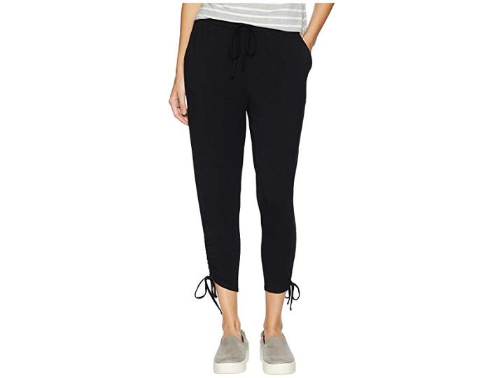 Bb Dakota In A Cinch Rayon Spandex Pants With Ruched Hem (black) Women's Casual Pants