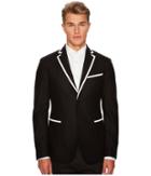Versace Collection Woven Sport Jacket With Piping (black) Men's Coat