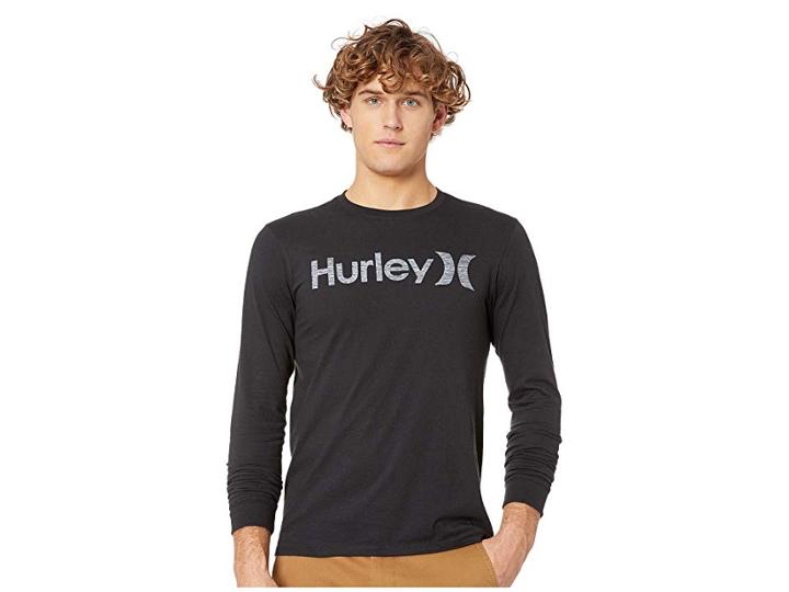 Hurley One Only Push Through Long Sleeve Tee (black) Men's T Shirt