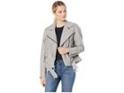 Marc New York By Andrew Marc Zariah Fringe Whipstitch Soft Lamb Leather (haze) Women's Coat