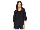 Michael Michael Kors Gathered Sleeve Peasant Top (black) Women's Clothing