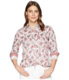 Chaps No-iron Paisley Sateen Shirt (pearl Multi) Women's Clothing