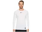 Nike Pro Fitted Long Sleeve Training Top (white/black/black) Men's Long Sleeve Pullover