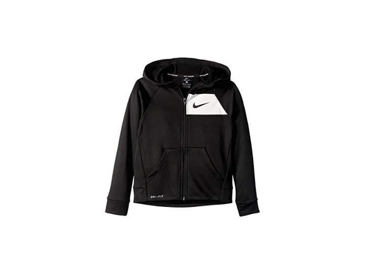 Nike Kids Nike Dry Full Zip Hoodie (little Kids) (black) Boy's Sweatshirt