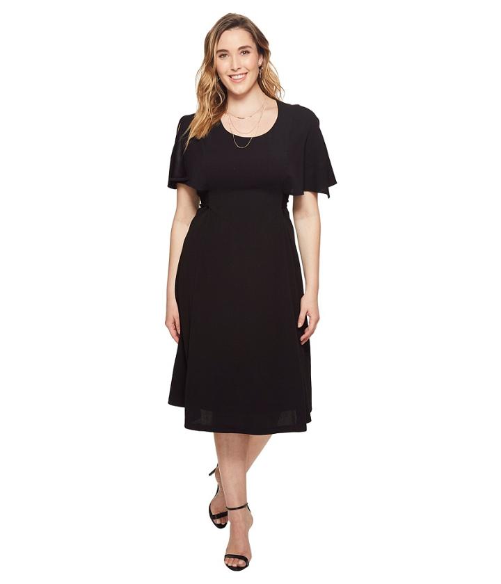 Kiyonna Estella Tie Dress (black Noir) Women's Dress