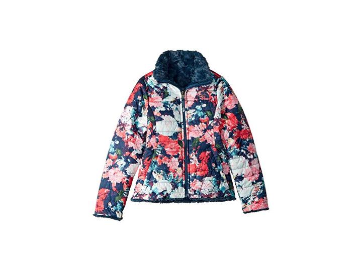 The North Face Kids Reversible Mossbud Swirl Jacket (little Kids/big Kids) (atomic Pink Digi Floral Print) Girl's Coat