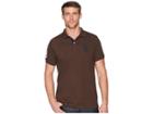 U.s. Polo Assn. Slim Fit Solid Polo W/ Contrast Striped Underside Of Collar (brown Heather) Men's Short Sleeve Knit