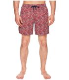 Mr. Swim Floral Printed Dale Swim Trunks (red) Men's Swimwear